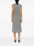 contrast-stitching sleeveless dress